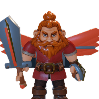 Dwarf fighter in fully upgraded gear
