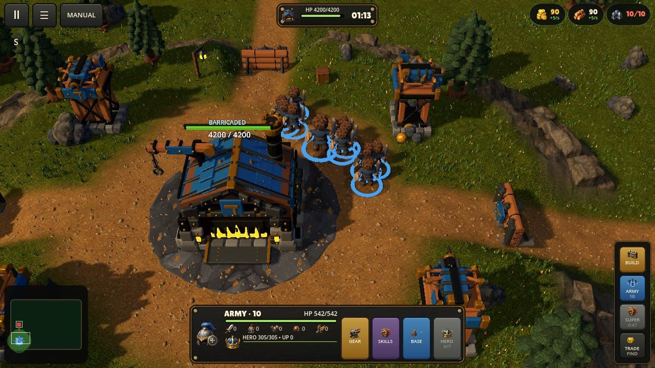 A full brigade of ten fighters beside the Stronghold