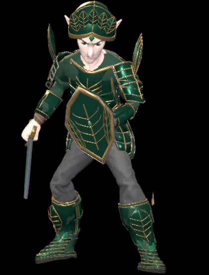 Elf fighter in maximum tier gear