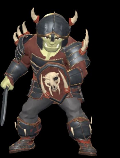Orc fighter in maximum tier gear